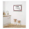 Πινακίδα Κλειστό Barber Shop Ψαλίδι Ρέτρο