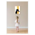 Αφαιρετικός Ελέφαντας Minimalist Μοντέρνα Γεωμετρία Κίτρινο Μαύρο