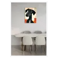 Μαύρος Σκύλος Γεωμετρικό Vintage Πορτραίτο Σε Μπεζ Πορτοκαλί
