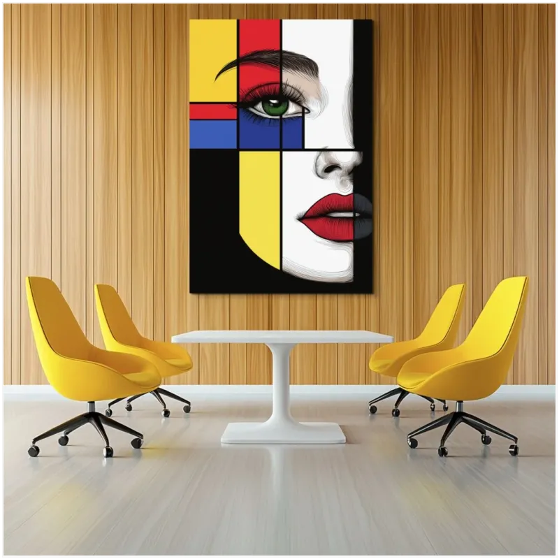 Γυναικείο Πορτραίτο Αφηρημένο Mondrian Style Πολύχρωμο