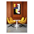 Abstract Female Portrait Mondrian Style Colorful Art