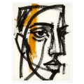 Αφαιρετικό Πορτραίτο Πρόσωπο Modern Line Art Μαύρο Kitrino