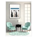 Classical Columns Abstract Canvas Print Beige Blue