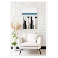Classical Columns Abstract Canvas Print Beige Blue