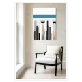 Classical Columns Abstract Canvas Print Beige Blue