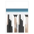 Classical Columns Abstract Canvas Print Beige Blue