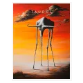 Σουρεαλιστικός Ταύρος Taurus Ζωδιακός Πίνακας σε Πορτοκαλί Φόντο