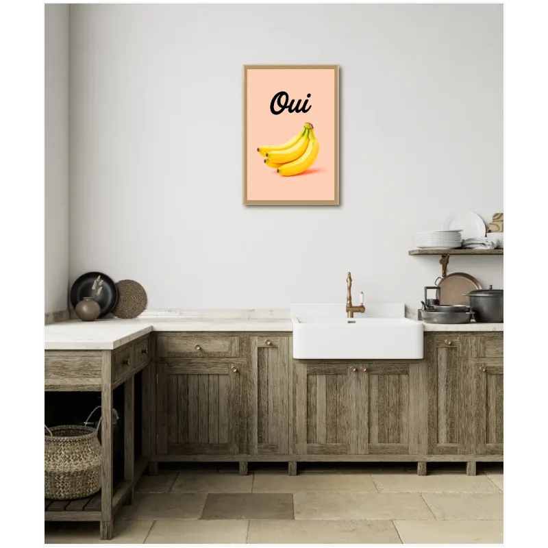 Πίνακας σε Καμβά Μπανάνες Oui Pop Art Ροζ
