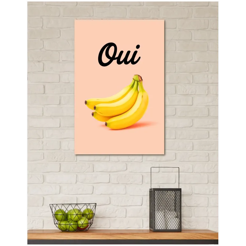 Πίνακας σε Καμβά Μπανάνες Oui Pop Art Ροζ