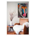 Mandrill Monkey Portrait Colorful Pop Art Canvas