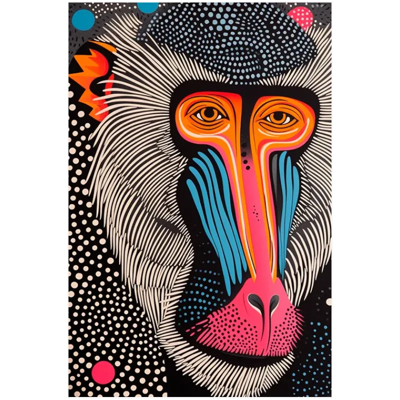 Πορτραίτο Πίθηκος Mandrill Pop Art Colorful