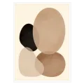 Abstract Geometric Organic Shapes Beige Brown