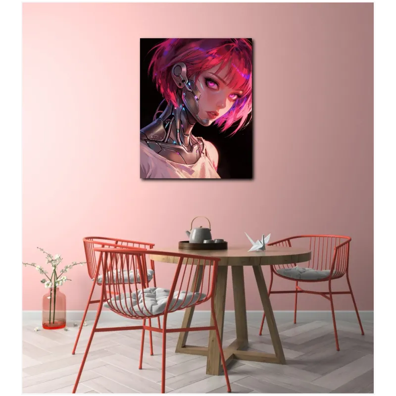 Cyberpunk Γυναίκα Cyborg Anime Φουτουριστικό Ροζ