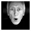 Surprised Elderly Man Portrait Black White
