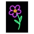 Φωτεινό Λουλούδι Νέον Μοτέρνο Μωβ Πράσινο