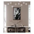 Stylish Woman with Hairdressing Scissors Black and White