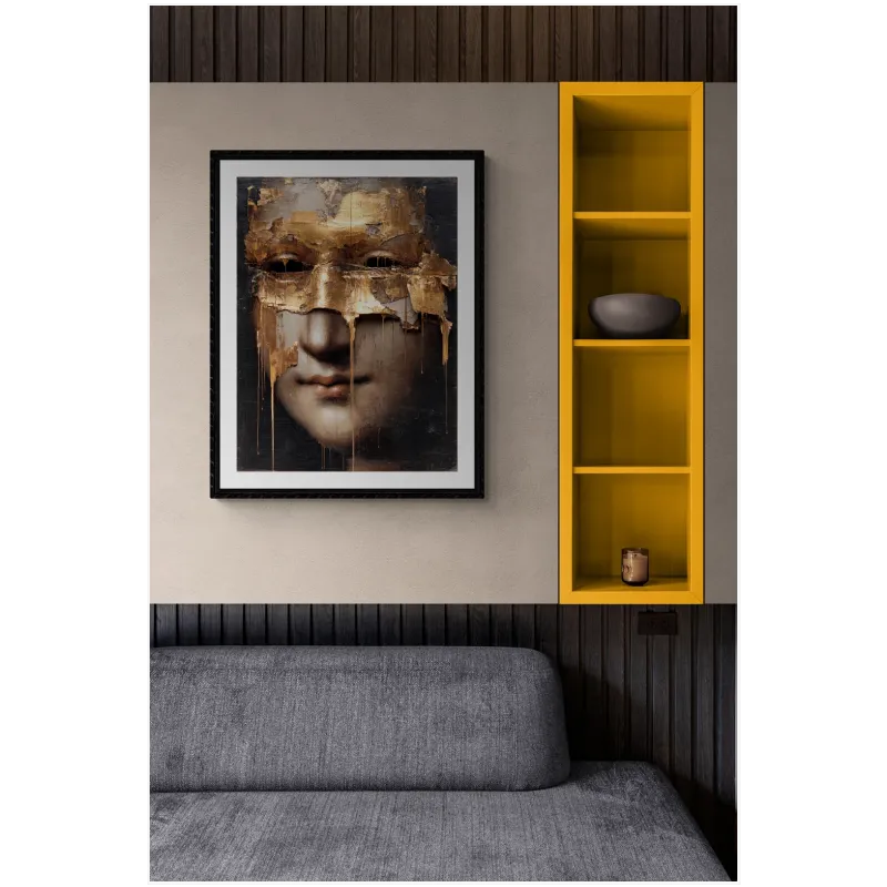 Classical Face with Gold Leaf and Dripping Accents