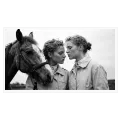 Women with Horse Black and White Fine Art Print