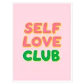 Self Love Club Αφίσα Retro Typography σε Ροζ και Πράσινο