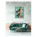 Colorful Bird in Flight Modern Abstract Composition