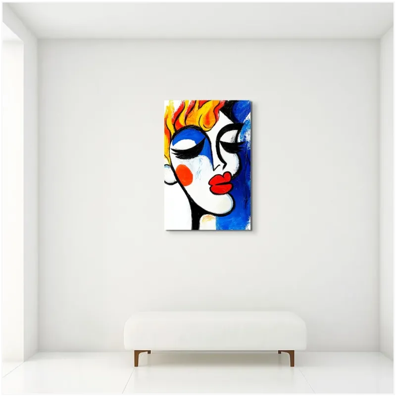 Αφηρημένο Πορτραίτο Γυναίκας Pop Art σε Έντονα Χρώματα