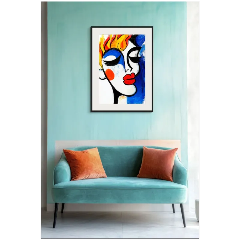 Αφηρημένο Πορτραίτο Γυναίκας Pop Art σε Έντονα Χρώματα