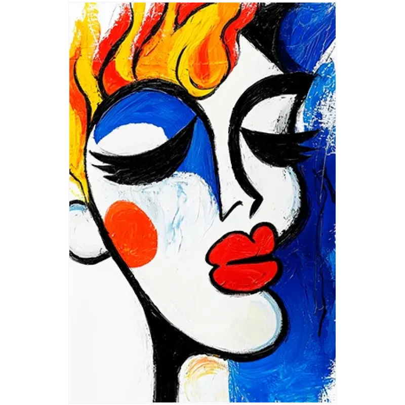 Αφηρημένο Πορτραίτο Γυναίκας Pop Art σε Έντονα Χρώματα