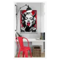 Πορτραίτο Pop Art Marilyn Monroe με Κέρατα σε Κόκκινο Χρώμα