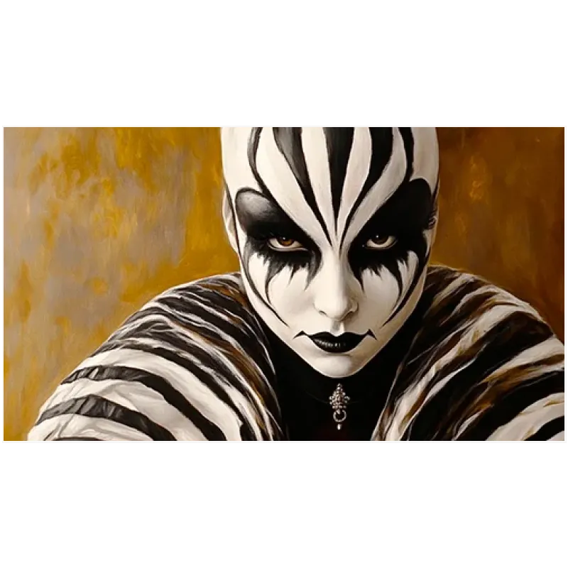 Avant Garde Woman Portrait with Dramatic Makeup