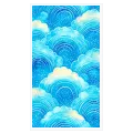 Abstract Blue Waves Watercolor Canvas Artwork