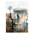 Αρχαίος Ελληνικός Ναός με Δέντρο Fine Art Πίνακας