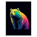 Colorful Grizzly Bear Pop Art Style Canvas