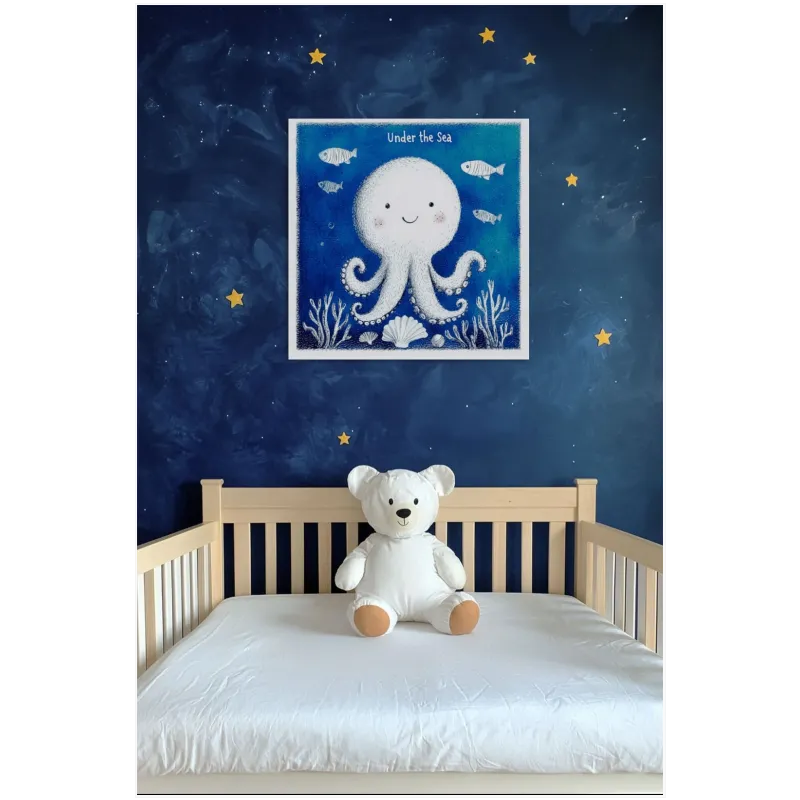 Χταπόδι Under the Sea Παιδικός Πίνακας Μπλε