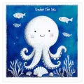 Χταπόδι Under the Sea Παιδικός Πίνακας Μπλε