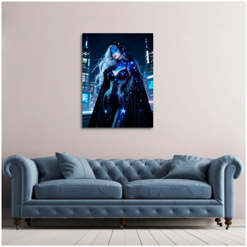 Φουτουριστική Γυναίκα Starry Night Cyberpunk Μπλε