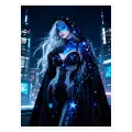 Φουτουριστική Γυναίκα Starry Night Cyberpunk Μπλε