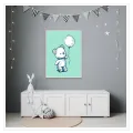 Γλυκό Αρκουδάκι Watercolor σε Μπλε και Λευκούς Τόνους