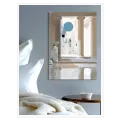 Classical Columns with Abstract Blue Circles Accent