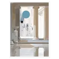 Classical Columns with Abstract Blue Circles Accent