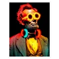 Πορτραίτο Αβραάμ Λίνκολν Pop Art Neon Φωτισμός