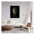 Classical Statue Head with Golden Tears Black Background