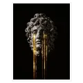 Classical Statue Head with Golden Tears Black Background