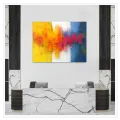 Abstract Geometric Composition with Colorful Squares
