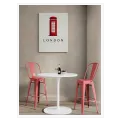 Red London Telephone Booth Vintage Travel Poster