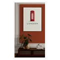 Red London Telephone Booth Vintage Travel Poster