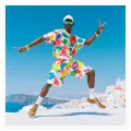 Man in Colorful Fashion Style in Summer Landscape