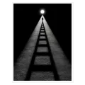 Man Silhouette on Luminous Path Black and White