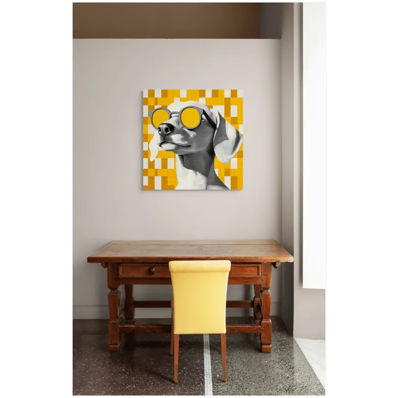 Σκύλος με Γυαλιά Ηλίου Pop Art Κίτρινο