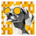 Σκύλος με Γυαλιά Ηλίου Pop Art Κίτρινο