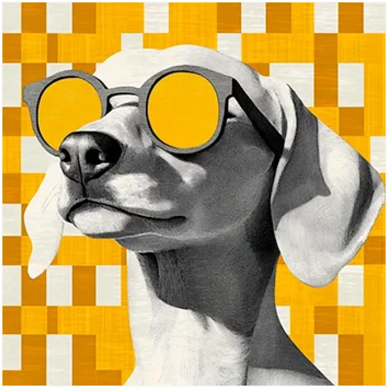 Σκύλος με Γυαλιά Ηλίου Pop Art Κίτρινο